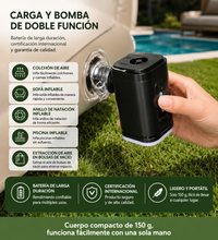Compresor de Aire Portátil 2 en 1 | Inflador y Desinflador Inalámbrico con Luz LED de Camping y SOS 1